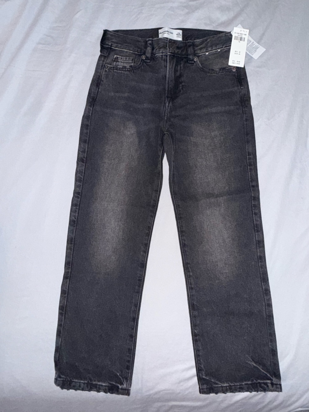 abercrombie kids boys - black faded loose jean